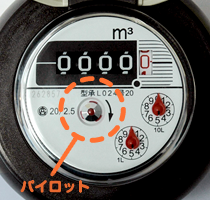 水道メーターのパイロットを確認